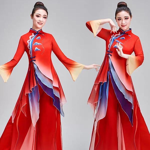Embroidery Gradient - Chinees klassiek danskostuum voor dames, rood