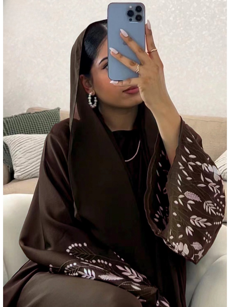 Embroidery Arabic - Kalkoen Emboridery Abaya Voor Vrouwen Jurk