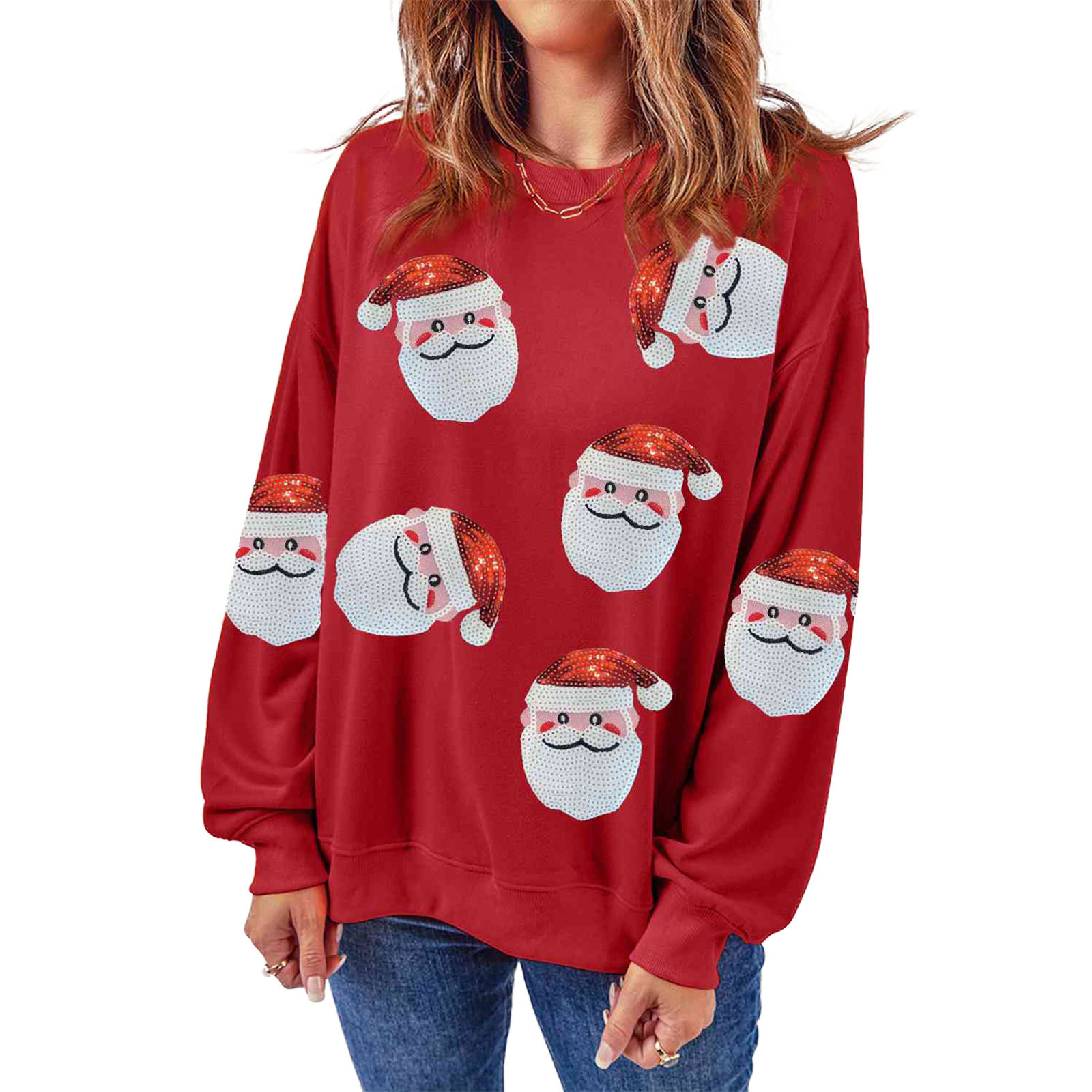 Embroidery Online Designs - Kersttrui met ronde hals, hoodie, ontwerp