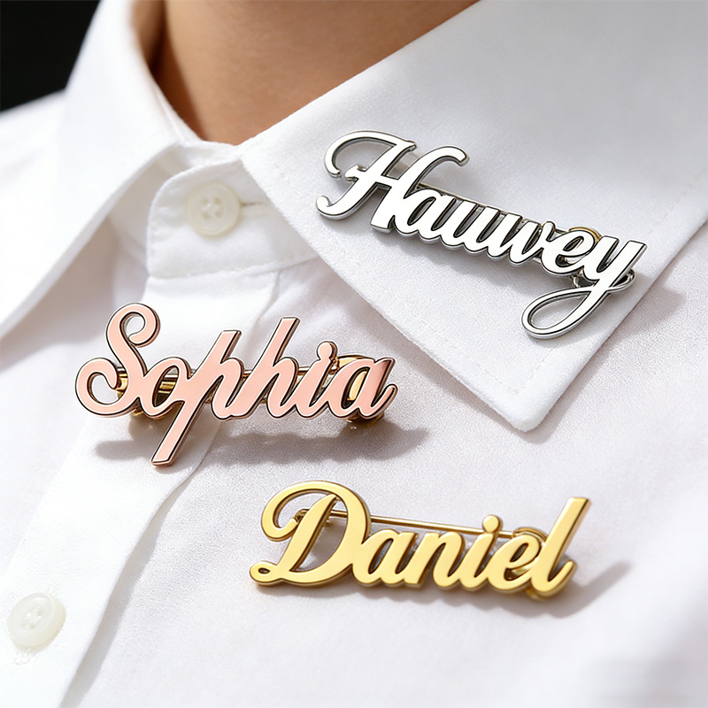 Embroidery Charm - RVS gepersonaliseerde initialen broche voor colbert,