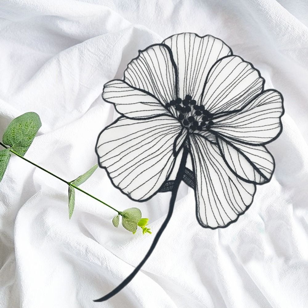 Embroidery On Black Shirt - Borduurpatch Geborduurde bloemenapplicatie Aan te naaien