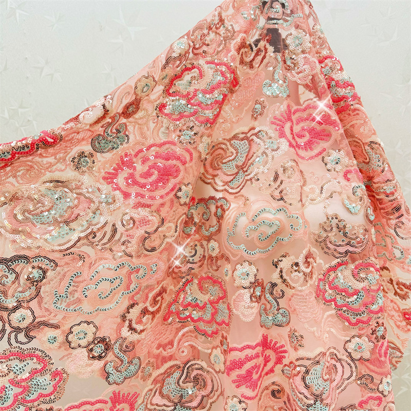 Embroidery Gradient - 2 Yds/lot 130 cm breed roze