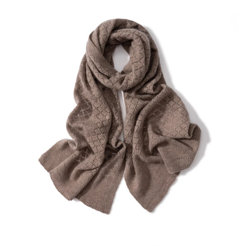 Embroidery Texture - Dames 100% Kasjmier Effen Kleur Sjaal