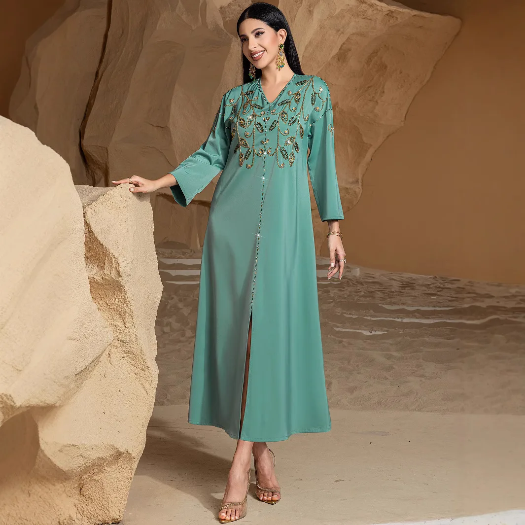 Embroidery Arabic - Dubai Abaya's voor vrouwen, feestjurk, Jalabiya,