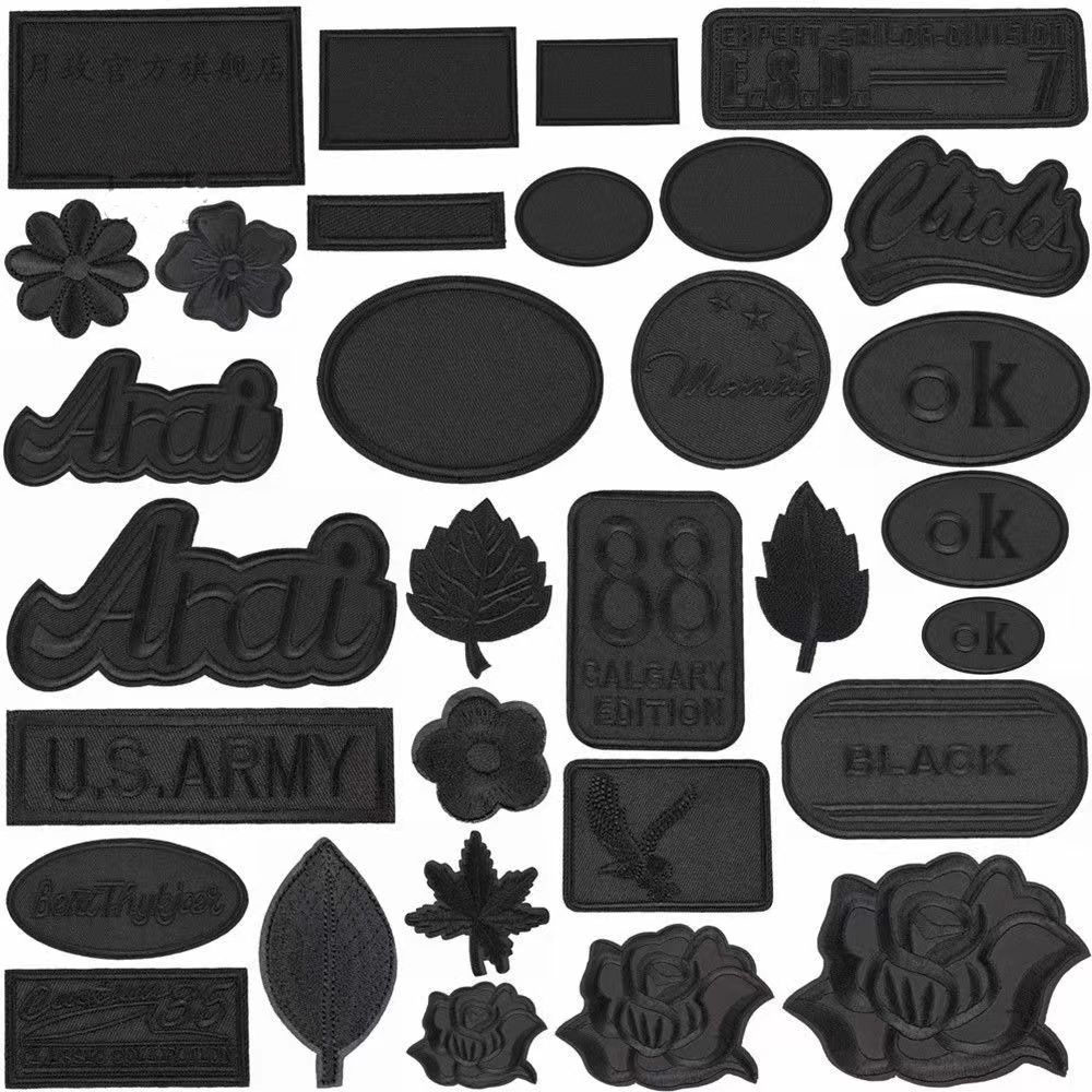 Embroidery On Black Shirt - 10 Stuks Zwarte Vlinder Ijzer Op