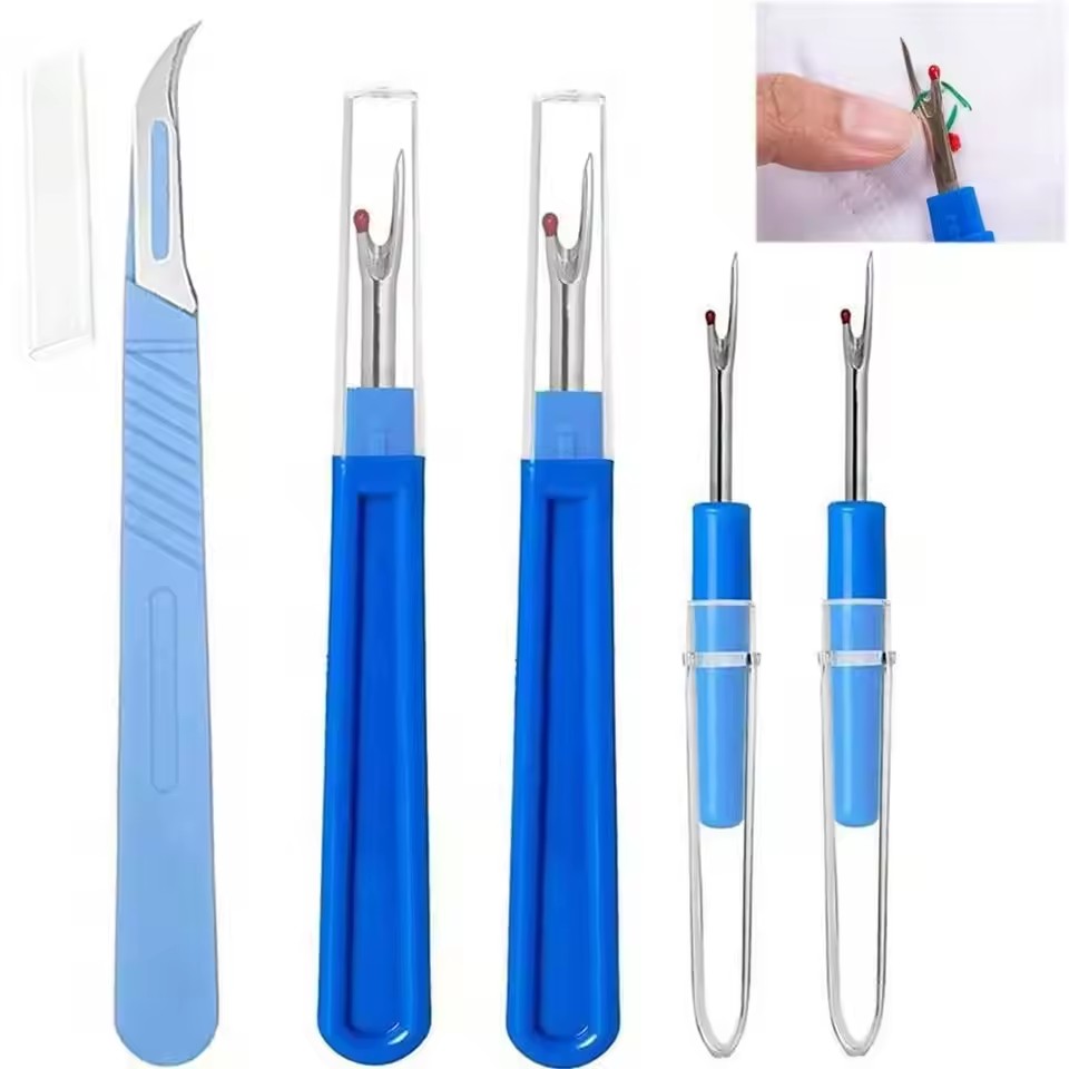 Embroidery Removal Tool - 2/5PCS Naaien Tornmesje Kit Blauw Naaien
