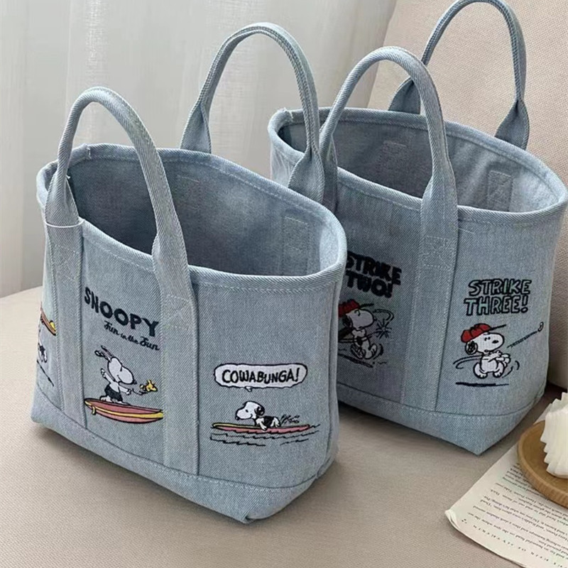 Embroidery Workshop - Nieuwe Snoopy Comic Denim Tote, canvas