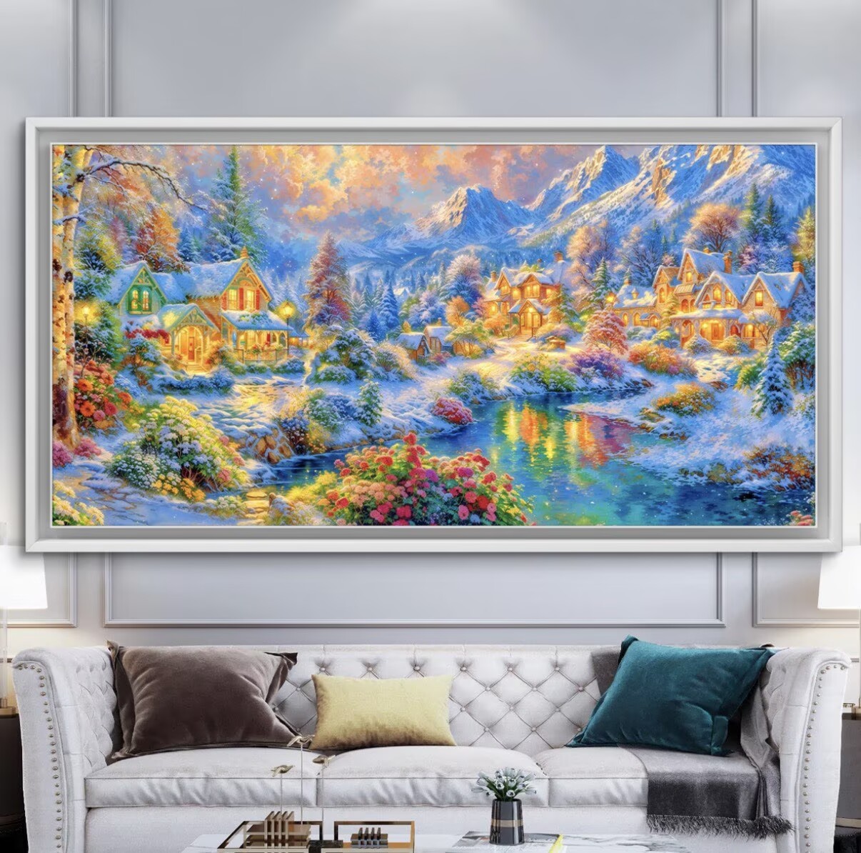 Embroidery Vs Cross Stitch - 9CT 14ct Sneeuw Bos Gedrukt Kit