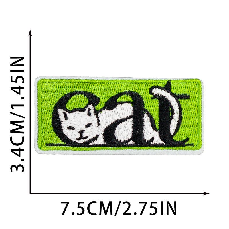 Grappige zwarte kat rond hart  - Embroidery On Black Shirt recensie en prijs