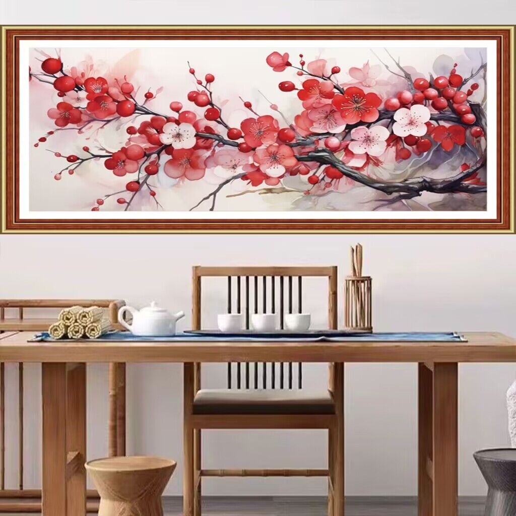 9ct 110X50Cm Rode Bloemen Bord - Embroidery Vs Cross Stitch recensie en prijs