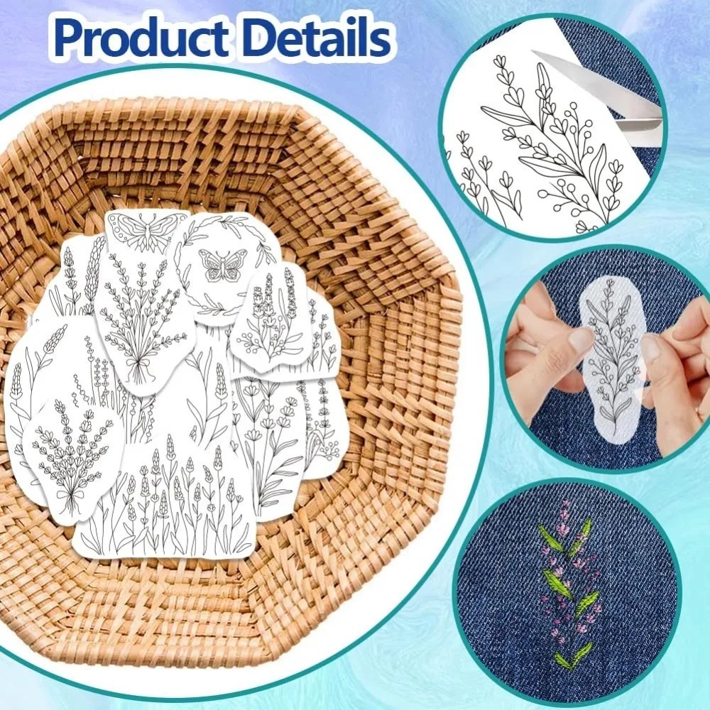 4 vellen lavendelbloem vlinder - Embroidery Sheet recensie en prijs