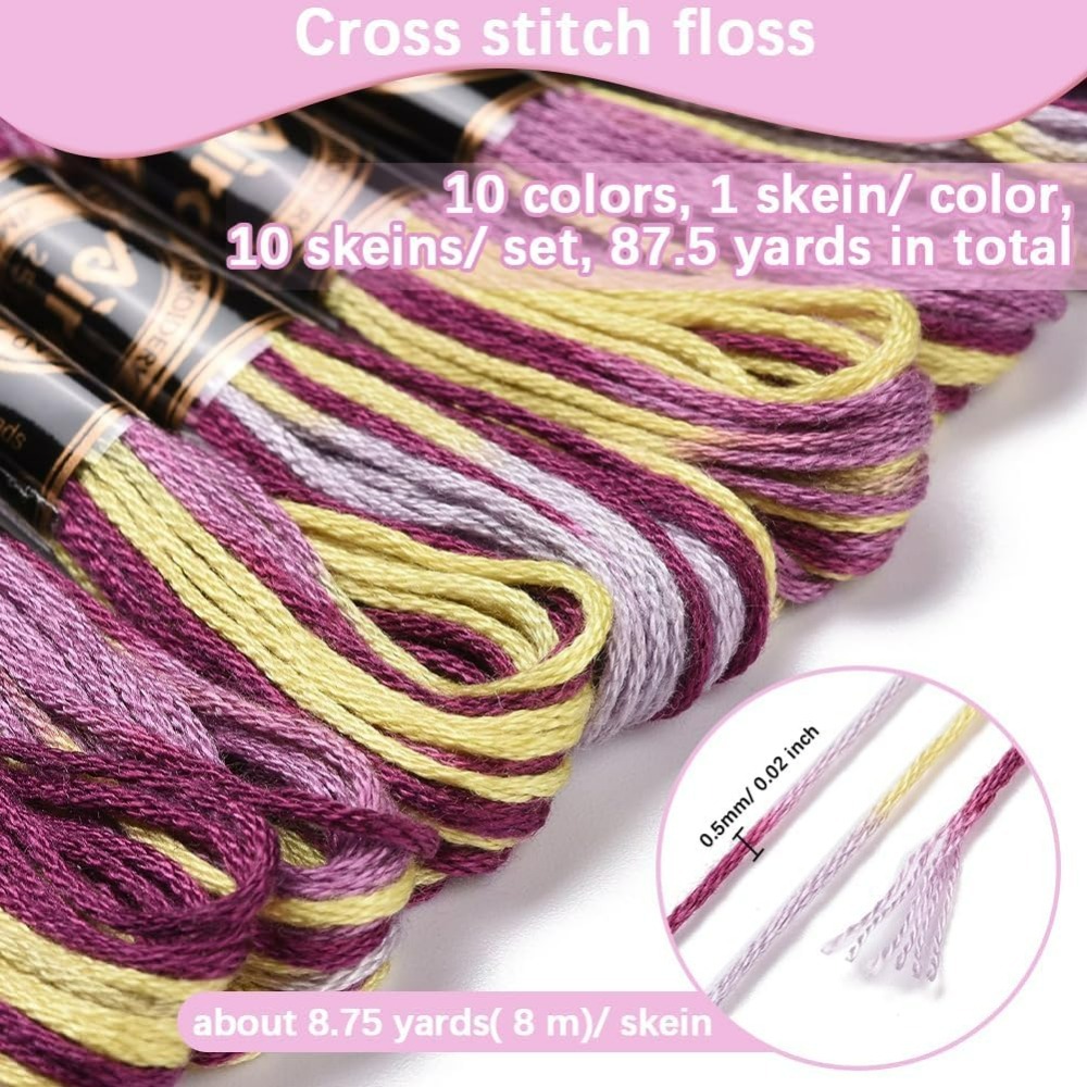 6-strengen paars bonte borduur - Embroidery Gradient recensie en prijs