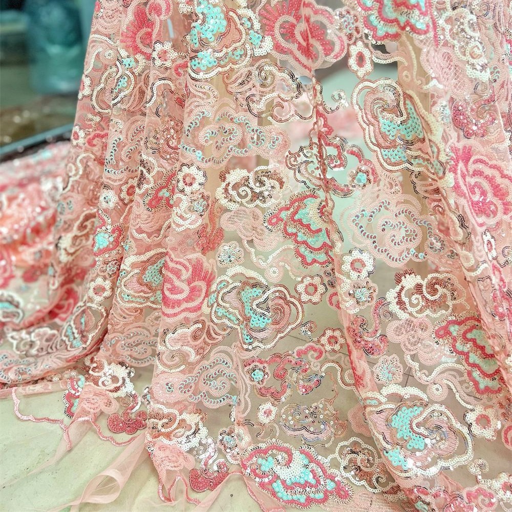 2 Yds/lot 130 cm breed roze pa - Embroidery Gradient recensie en prijs