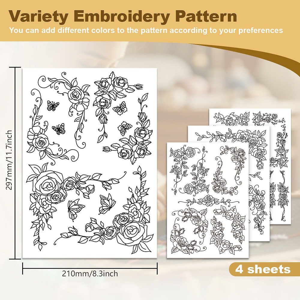 38 stuks rozenkant, 4 vellen w - Embroidery Sheet recensie en prijs