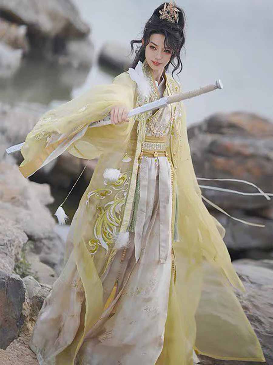 Wuxia Zwaardvechter Hanfu Outf - Embroidery Gradient recensie en prijs