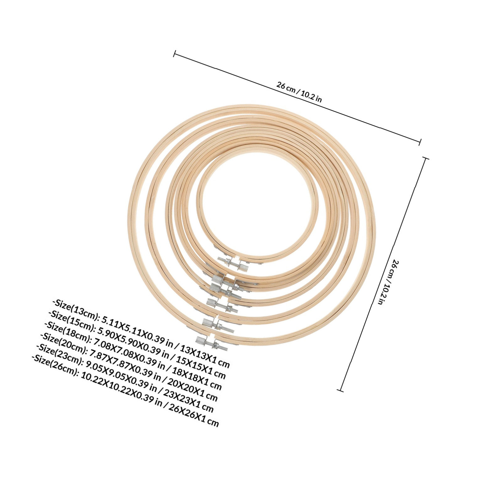 Set van 6 bamboe borduurringen - Embroidery Hoop Plastic recensie en prijs