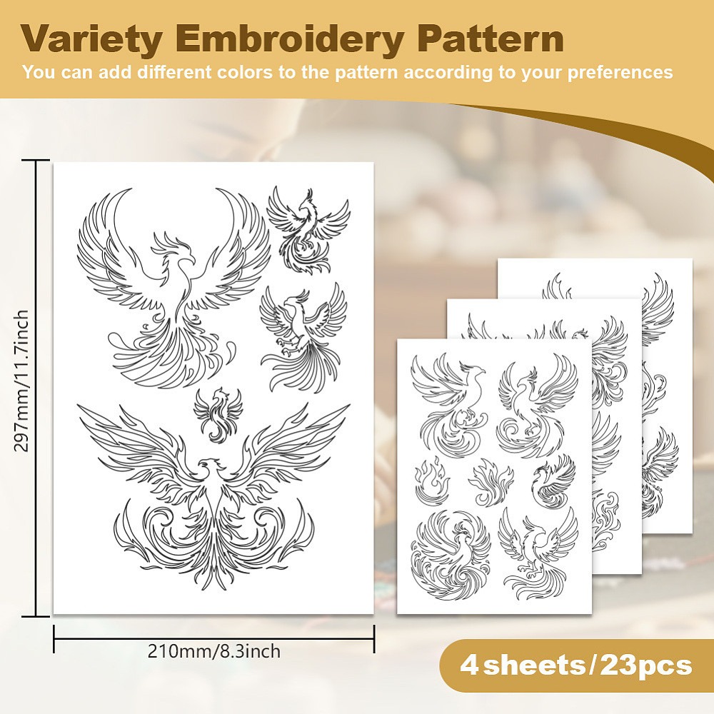 23 stuks Phoenix wateroplosbar - Embroidery Sheet recensie en prijs