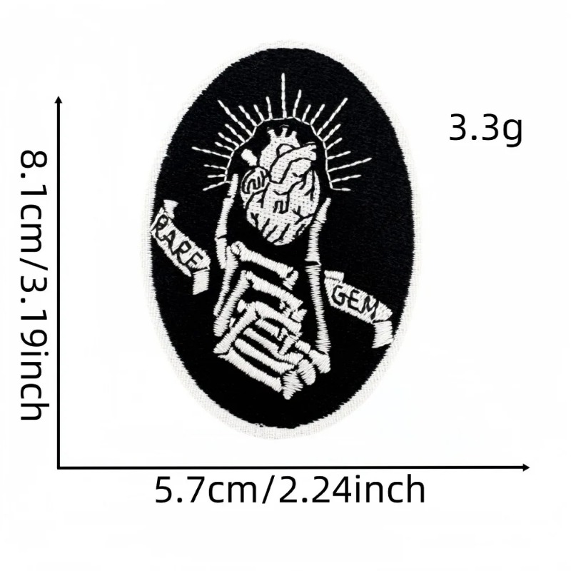 Zwarte Punk Terro Skull Roses  - Embroidery On Black Shirt recensie en prijs