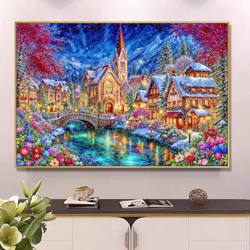 9ct 100x75cm Winter Kerk Bordu - Embroidery Vs Cross Stitch recensie en prijs