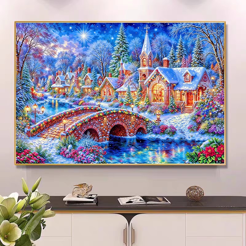 9ct 100x75cm Winter Kerk Bordu - Embroidery Vs Cross Stitch recensie en prijs